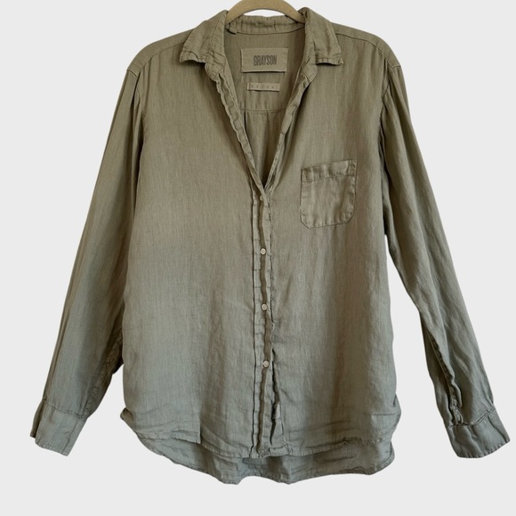 Grayson The Hero Willow Linen Button Up Shirt 3/Med - Picture 4 of 13